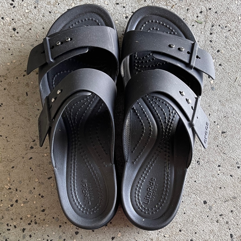 CROCS Classic Black Double Strap Sandals